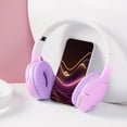 thumbnail image 7 of CXALSSY X3 Active Noise Cancelling Headphones, Over-Ear Headphones with Mic for Kids/Adults/Teen/School/TV, Purple, 7 of 7