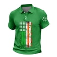 thumbnail image 2 of Ceisia Men's St. Patrick's Day Polo Shirt Collection | Irish American Flag Shamrock Print | Casual Short Sleeve Collared Tops Gift, 2 of 5