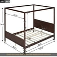 thumbnail image 6 of Queen Size Canopy Platform Bed with Headboard and Footboard,Slat Support Leg - Espresso, 6 of 9