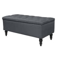 thumbnail image 5 of Abble 38'' Ottoman with Storage Bench Bed Seat with Storage Large Hinged Upholstered Storage Ottoman Bench with Button for Bedroom Living Room Entryway, Grey, 5 of 7
