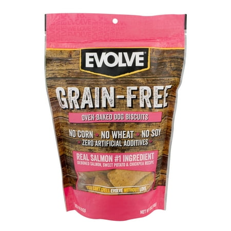 Evolve Grain Free Oven-Baked Dog Treats Salmon, Sweet Potato & Chickpea Recipe, 12.0