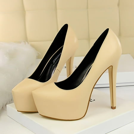 

Women‘s Platform Stiletto High Heels Solid Color Non Slip Closed Toe Pumps Women‘s Shoes