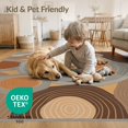 thumbnail image 4 of ODIKA 8'x10' Washable Area Rug Stump Wood Grain Rustic Nature With Earthy Annual Rings Tree Flowing Dynamic for Living Room, Under Sectional, Family , Durable, Non-Slip, 4 of 7