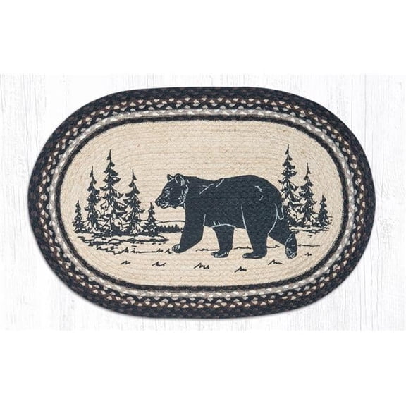 Capitol Importing 65-313BE 20 x 30 in. Jute Oval Bear Silhouette Patch