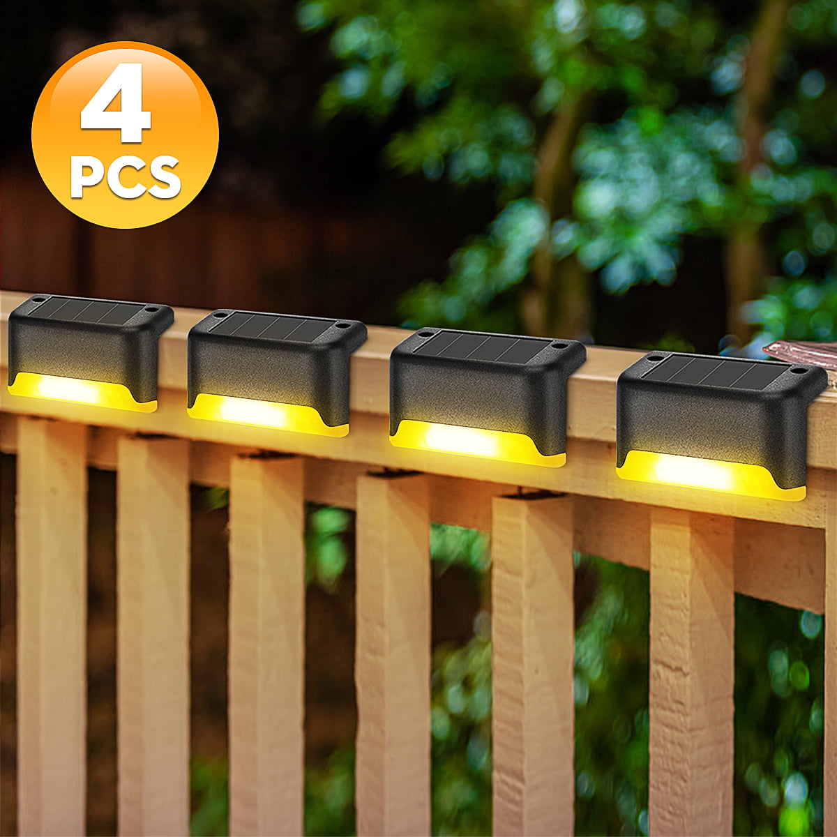 4/6/10 Solar Power LED Deck Lights Outdoor Pathway Garden Stairs Step Fence Lamp 