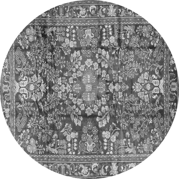 Ahgly Company Indoor Round Persian Gray Traditional Area Rugs, 7' Round