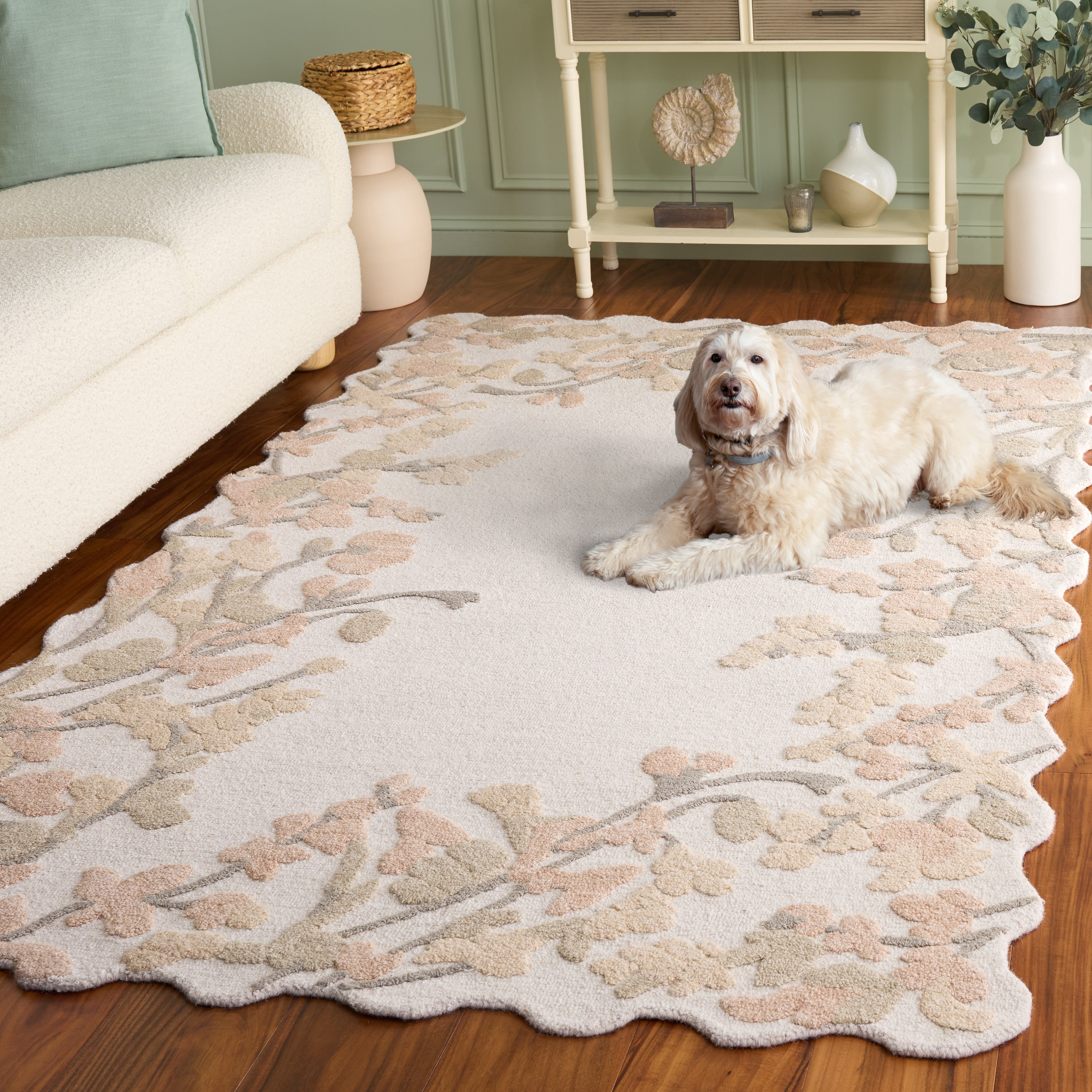 Safavieh Jardin Stacy Floral Area Rug, Beige/Rust, 6' x 9'