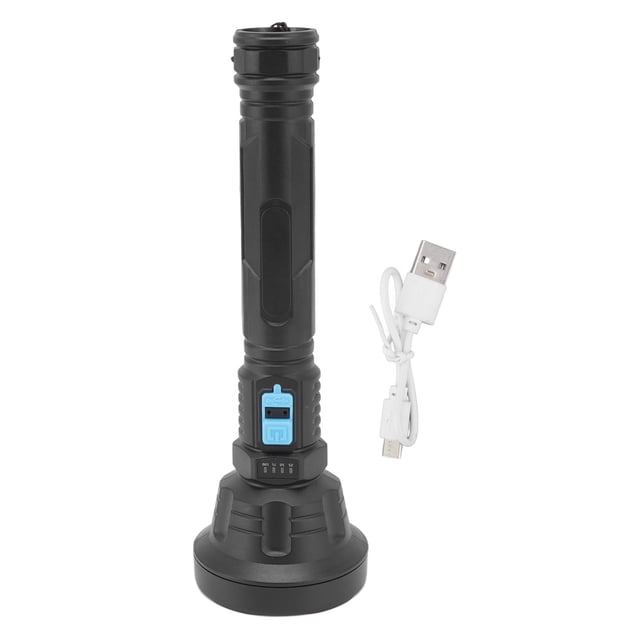 Linterna LED con carga USB, 3 modos de pantalla de batería, linterna de Camping ABS duradera para pesca nocturna al aire libre