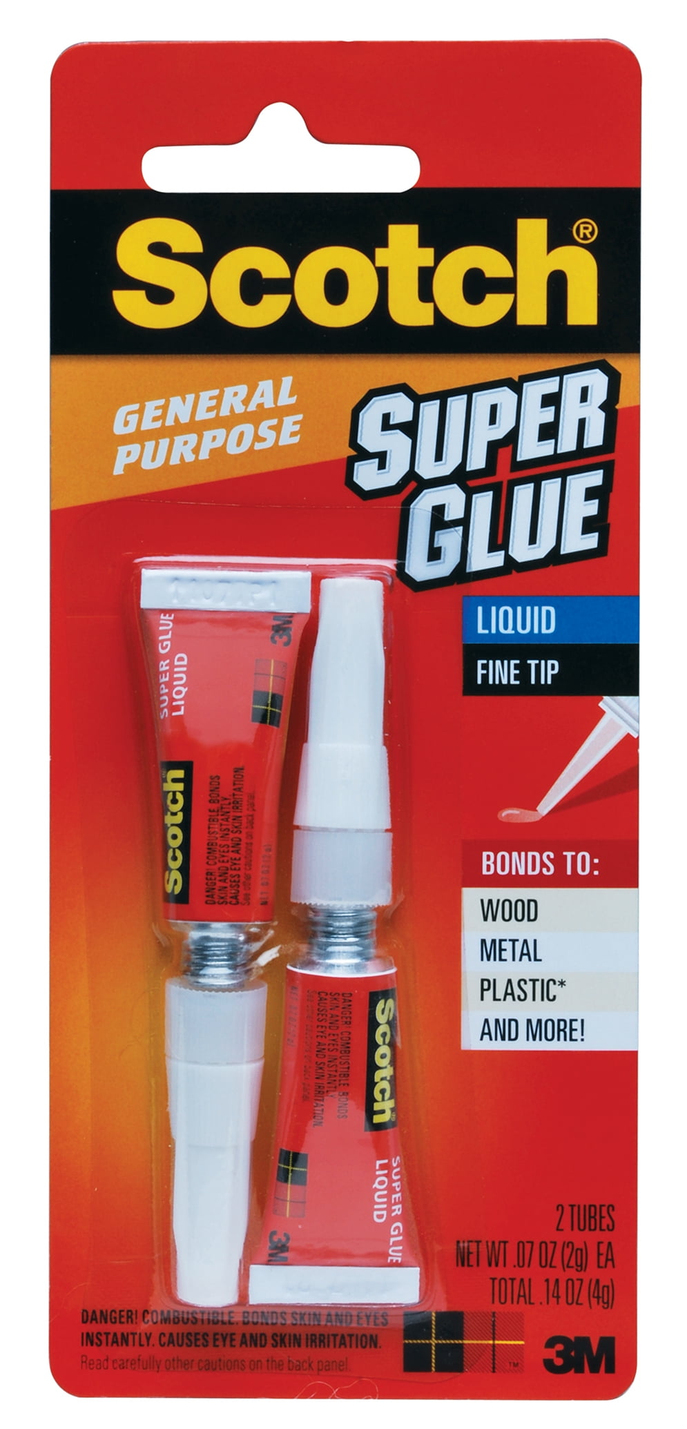 Scotch Ad117 0.07 Oz Super Glue Liquid 2 Pack