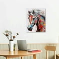 thumbnail image 2 of JEUXUS Graffiti Colorful Horse Canvas Abstract 3 Panel Wall Art Horse Oil Paintings Wild Animals Prints Poster with Vivid Color for Living Bedroom Home Decor Framed Ready to Hang 16x20in, 2 of 4
