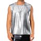 thumbnail image 1 of Chaleco metálico INSPIRE CHIC para hombres, sin mangas, patrón de cocodrilo brillante, top de tanque L plateado, 1 of 4