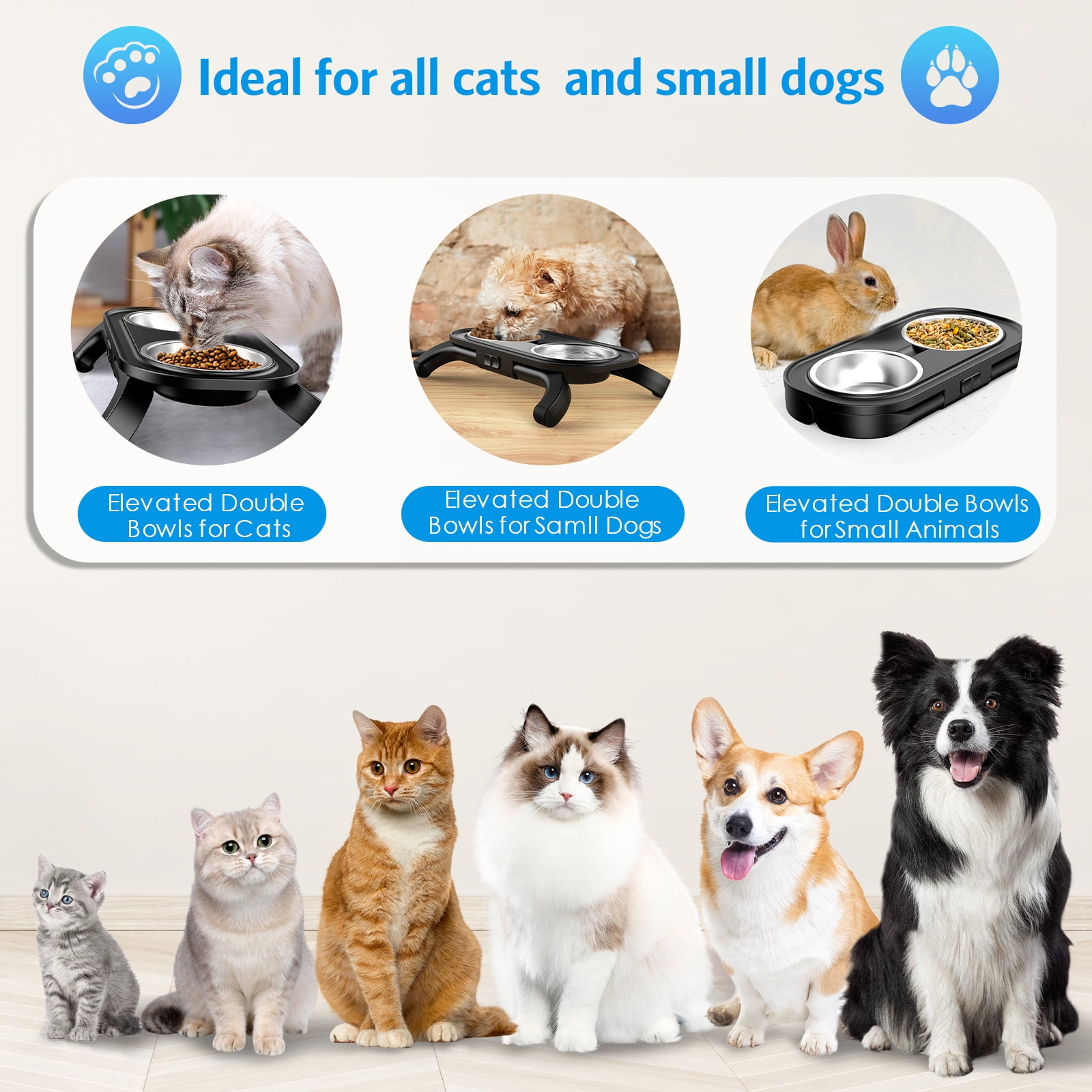 ORIA Pet Feeder Bowl, Spill Proof Pet Water Dispenser Vehicle/Outdoor/Indoor Drinking Water Bowl for Dogs and Cats