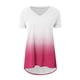 thumbnail image 4 of Mujeres de Manga Larga Superior, Estampado Corto Delantero Larga Espalda Raglan Cuello en V Camiseta de Manga Corta, Casual, 4 of 9