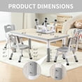 thumbnail image 2 of Kids Table and 4 Chairs Set, Height Adjustable Toddler Table and Chairs Set with Rubber Foot Covers, Graffiti Desktop Children Activity Table for Ages 2-10, Daycare, Classroom, 2 of 7