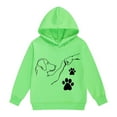 thumbnail image 2 of ZHOGXU Big Kids Girls Hoodies Long Sleeve Cartoon Print Fashionable Loose Fit Sweatshirt For Casual Daily Wear Light Green 8-9 Years, 2 of 3