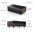 thumbnail image 6 of Livtab Smart Coffee Table with Built in Fridge, Bluetooth Speakers, Wireless Charging, Outlets, RGB Light, Brown, 6 of 13