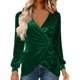 thumbnail image 2 of Uootdi Plus Size Sequin Tops for Women Sparkly Glitter Bow Crewneck Long Sleeve Shirts Evening Party Night Top Going Out Pullover Gift, 2 of 6