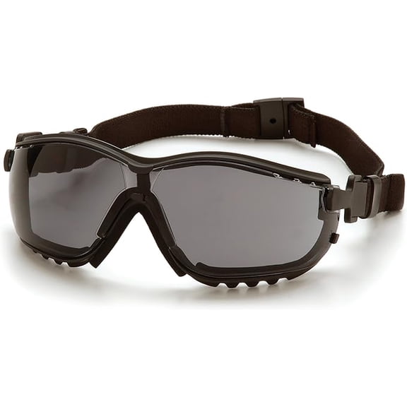 Pyramex Safety Pyramex V2G Safety Glasses, Black Frame/Gray Anti-Fog Lens