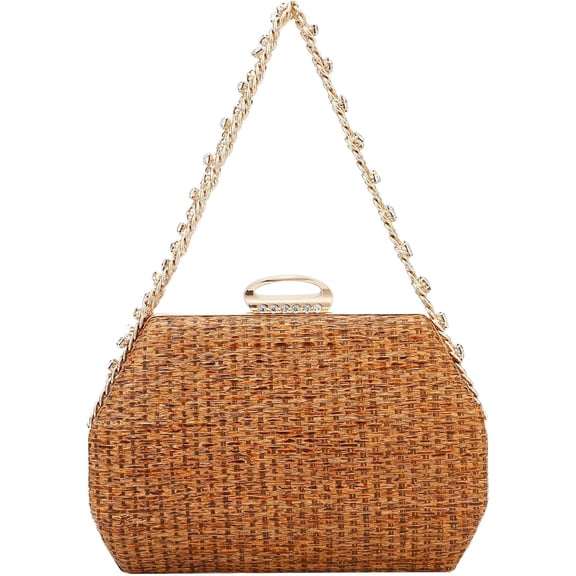 CAILDANL Straw Clutch Purses for Women Summer Trendy Rattan Beach Bags Wicker Woven Party Wedding Evening Handbags
