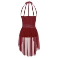thumbnail image 4 of TSSOE Kids Girls Ballet Lyrical Dance Dress Lace Sleeveless Latin Jazz Contemporary Dancewear Burgundy 10, 4 of 7