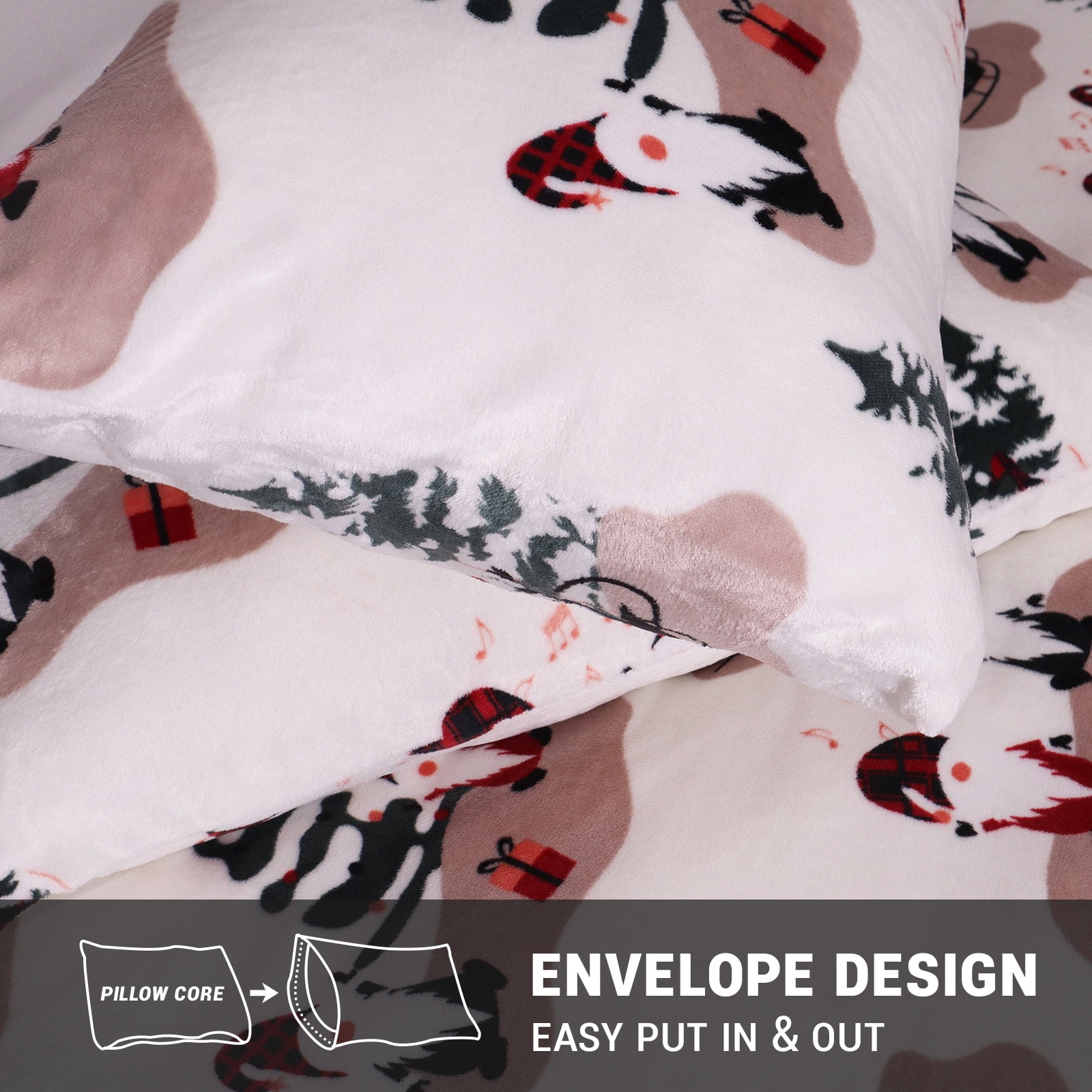 Gogreen Luxury Flannel Queen Duvet Cover Floral, Soft & Breathable 2 Pieces Queen Bedding Sets, Pattern Queen Comfy Duvet Cover, with Zipper Closure, Includes 1 x Pillowcase, 1 x Duvet Cover