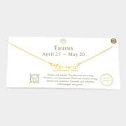 Taurus Gold Dipped Zodiac Name Pendant Necklace