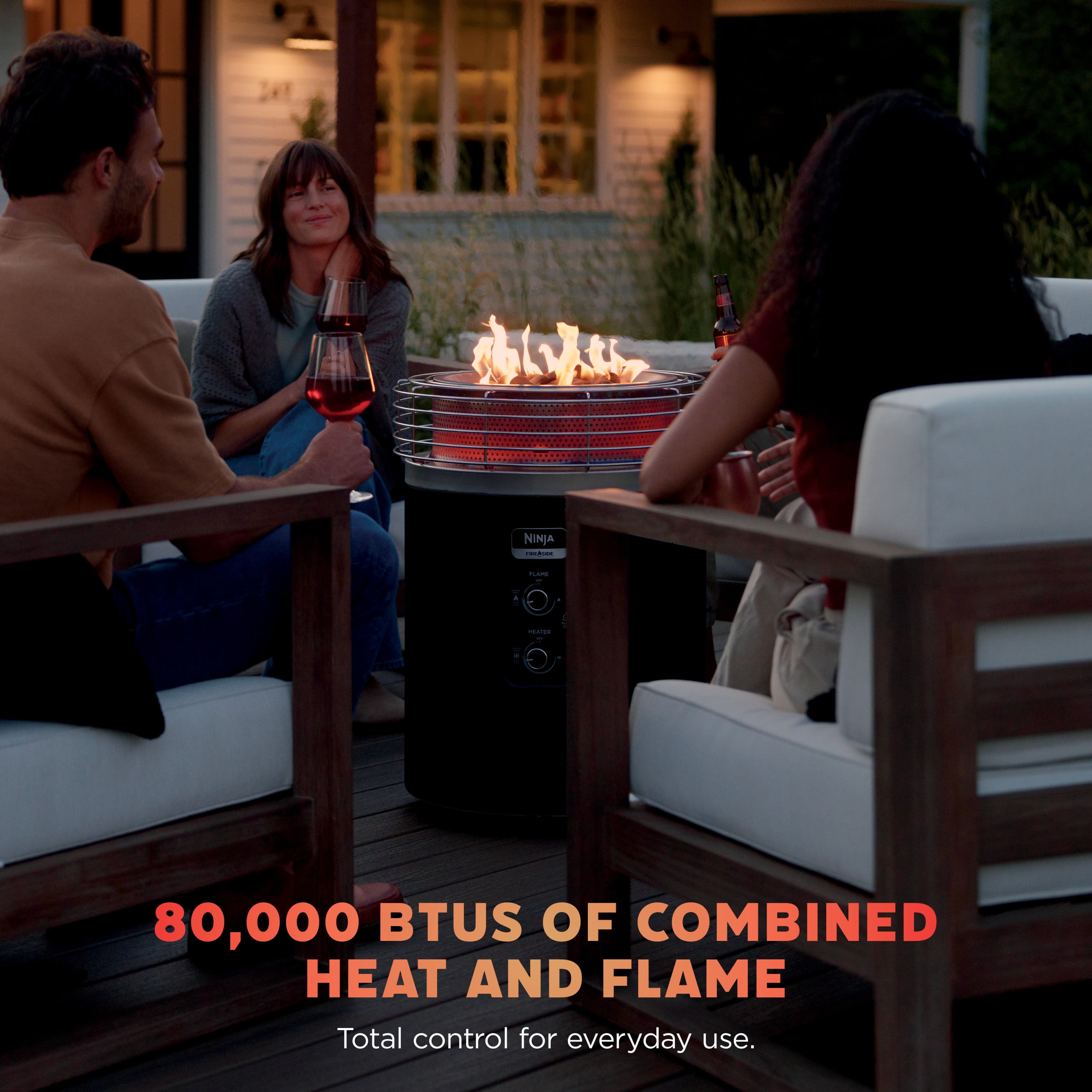 Ninja Fireside360 Outdoor Heater & Fire Pit, Black