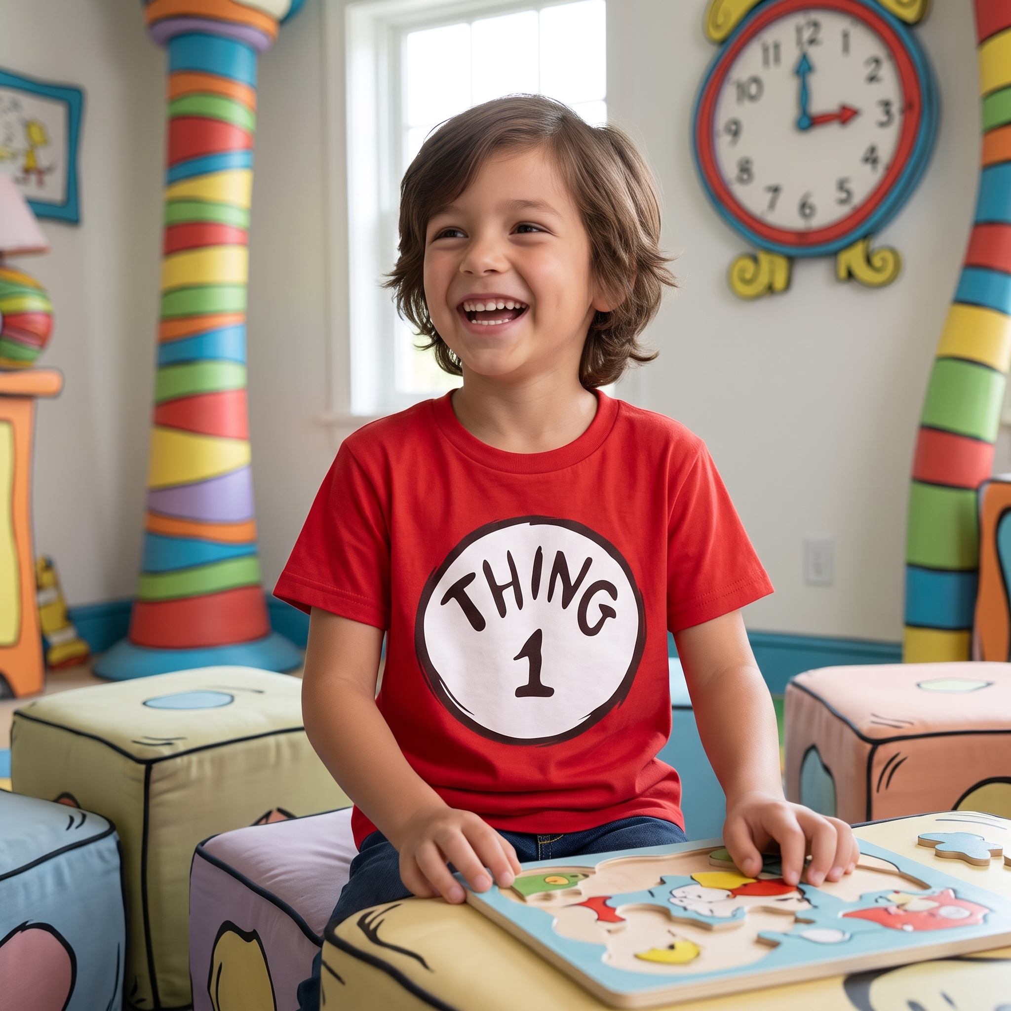 Dr Seuss Thing 1 or Thing 2 Kids T-Shirt Children’s Character Costume Tee