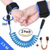 2 Pack Toddler Harness anti lost wristband, Anti Lost Belt Wrist Safe Link Wrist Straps for Babies, Soft Baby Leash Outdoor Safety Hook for Babies Kids Toddlers Runners (2.5m, Blue+Orange)