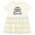 thumbnail image 3 of Inktastic Grandma Grandpa Love Me Arrow Girls Baby Dress, 3 of 5