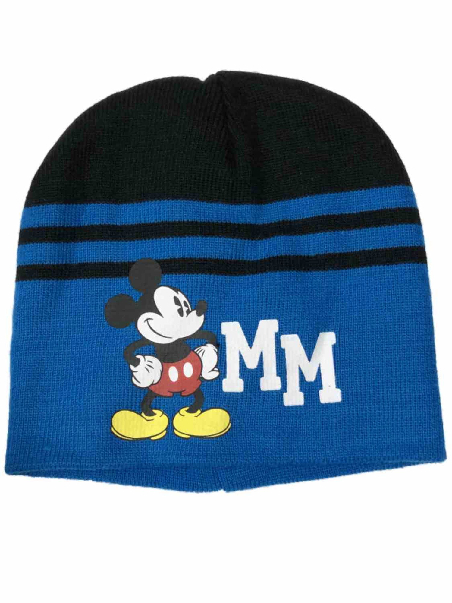 Disney - Disney Boys Blue Stripe Mickey Mouse Beanie Stocking Cap ...