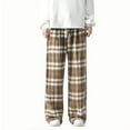 thumbnail image 1 of Pantalones largos para hombre, de lana de celdas en barbecho, con bolsillos con cordón, pantalones de polar para hombre, pantalones de lana, 1 of 8