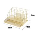 thumbnail image 5 of Lloopyting Gold office accessories Gold makeup organizer Gold desk accessories with Drawer Home Desktop Gold Accessories Office for Office Supplies Mesh Housekeeping & Organizers, 5 of 5