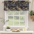 thumbnail image 2 of Modern Abstract Curtain Valances for Windows, Kitchen Valance Window Treatments Panel 2 Pack, Luxury Black Golden Marble Texture Rod Pocket Short Curtains for Bathroom Bedroom 54 x 18 Inch, 2 of 8