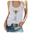 thumbnail image 5 of ERkkoi Summer Tops for Womens Graphic Tank Tops Casual Size Print Round Plus Sleeveless Neck Womens Vacation Tank Camisole White M, 5 of 8