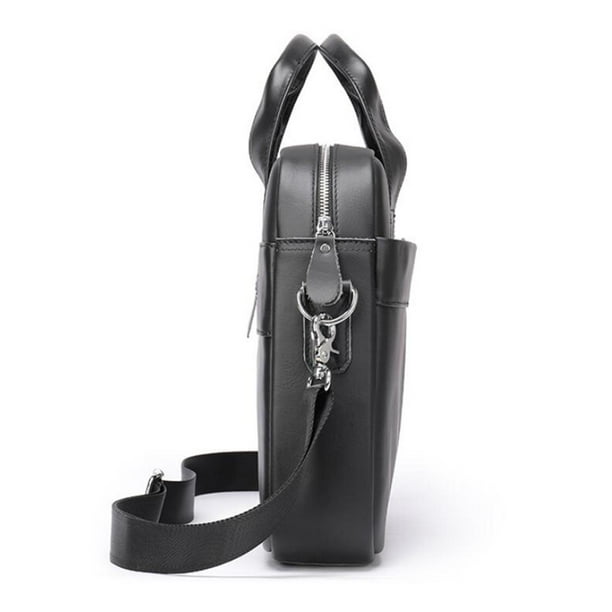 Bolso De Mensajero De Cuero Para Portátil - Grande, Con Correa Ajustable Y Múltiples Bolsillos