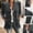 Gray, variant on Women's Long Sleeve Velour Cardigan Ruffle Trim Velvet Open Front Jacket With Pocket Double Breasted Dressy Outwear