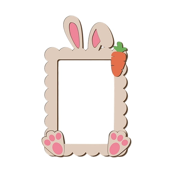 Easter Wooden Photo Frame Bunny & Carrot Design For 4X6 Inches Photos, Decorative Wall Art For Home Office, Spring Festival Decoration, 1 Piece