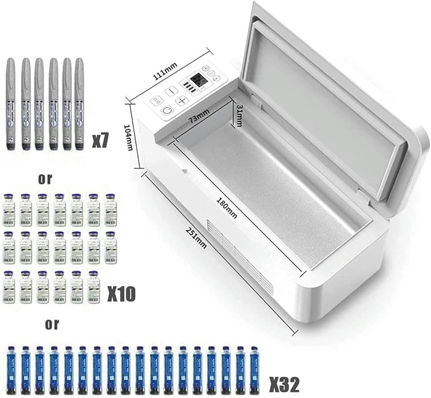 GXCZ Insulin Refrigerator, Insulin Cooler, Portable Car Travel Refrigerator, Cooler And Heater, USB Charging