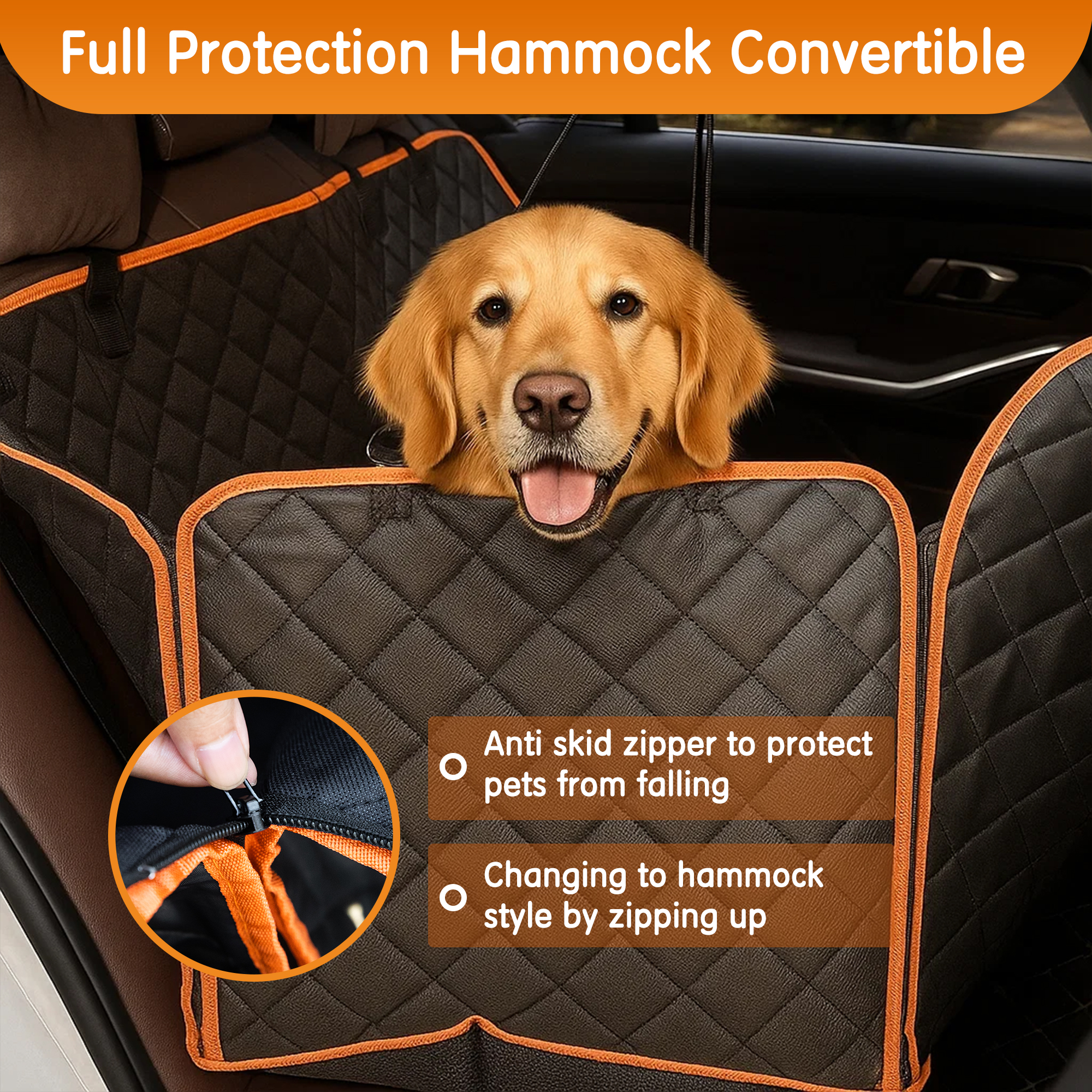 Deli Dog Car Seat Cover Waterproof Pet Hammock photo 2
