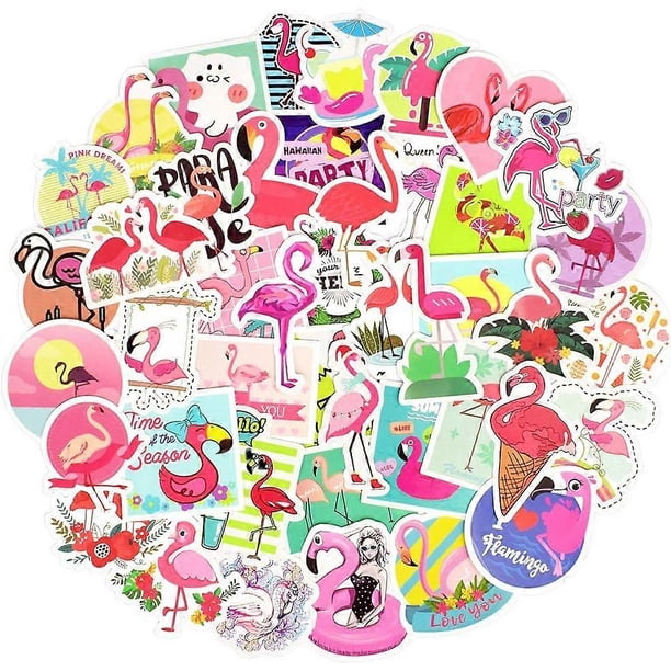 Stickers for Teens Kids Flamingo Laptop Stickers for Girls Boys Flamingo Vinyl Stickers for Water Bottle Waterproof Stickers 50Pcs