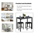 thumbnail image 5 of Costway 3 Piece Counter Height Dining Set Faux Marble Table 2 Chairs Kitchen Bar Black, 5 of 12