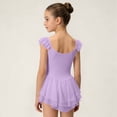 thumbnail image 6 of hengsof Girls Solid Color Dance Leotard Sweet Ruffle Sleeve Round Neck Mesh Skirt Ballet Practice Romper 3-15 Years, 6 of 7