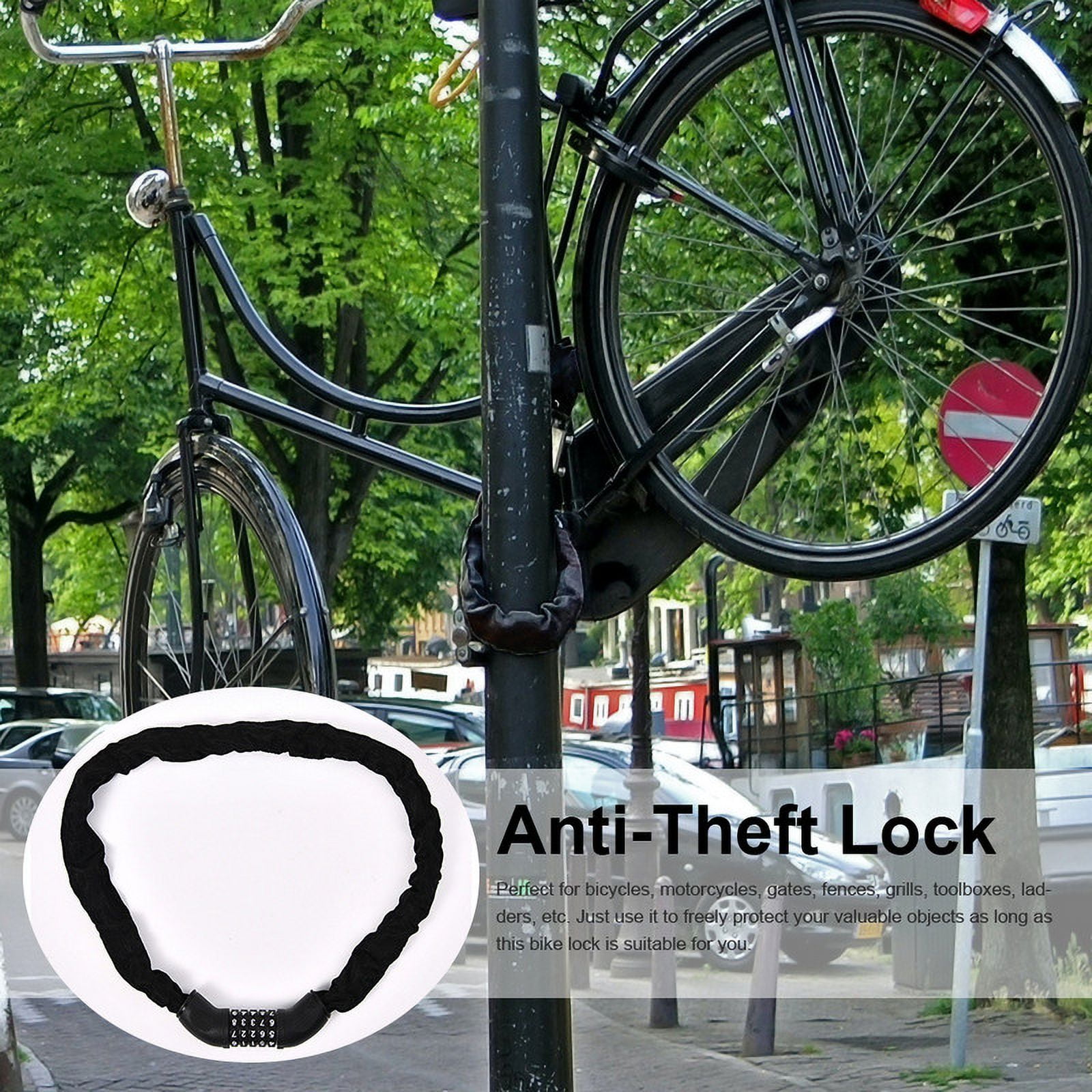 LNJBABAO Bike Chain Lock 3.6 feet 43.3'' for Bicycle Motorcycle and More