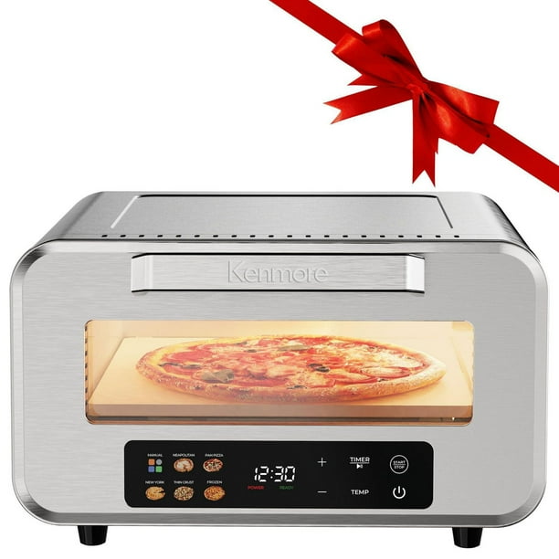 Four à pizza , four à pizza électrique 8 préréglages, combiné Air Fry, machine à pizza d'intérieur 12 pouces, commande par bouton intelligent, température maximale 750 °F, cuiseur à pizza de comptoir
