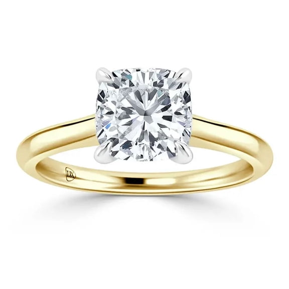 2 Carat IGI Certified Cushion Shape Lab Grown Diamond Engagement Ring | 14K Yellow Gold | Solitaire Lab Diamond Ring | FG - VS1- VS2