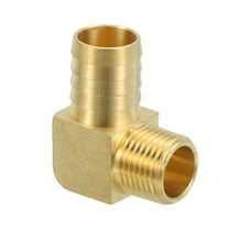 Brass Hose Barbed Elbow Fitting 1 Pack 3/4" Barb x 1/2" NPT Male 90 Degree Brass