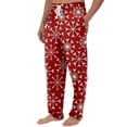 thumbnail image 3 of Fabrcox Christmas Home Pajamas Bottoms for Men Christmas Snowflake Printed Drawstring Pj Pants with Pockets Casual Elastic Waist Straight Leg Lounge Bottoms, White M, 3 of 6