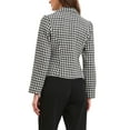 thumbnail image 3 of INSPIRE CHIC Houndstooth Suit for Women Notch Lapel Buttons Long Sleeves Casual  Blazer XS Black, 3 of 6