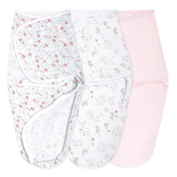 Paquete de 3 pañales Baby Wrap Aden + Anais de punto de algodón para recién nacidos